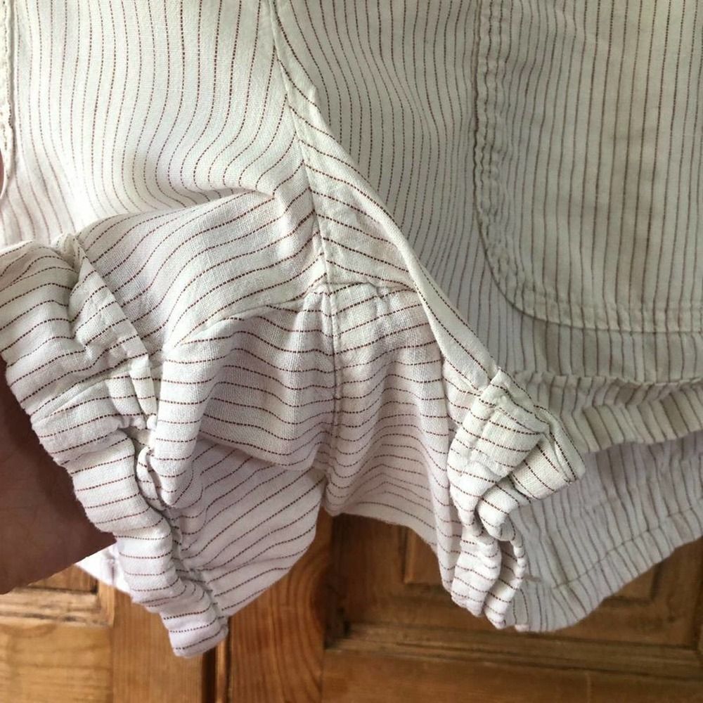 Carve Designs Womens Size 8 Linen Blend Subtle Stripe Shorts Crean Casual Summer - Picture 6 of 10